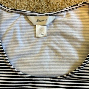 Black and white striped dress